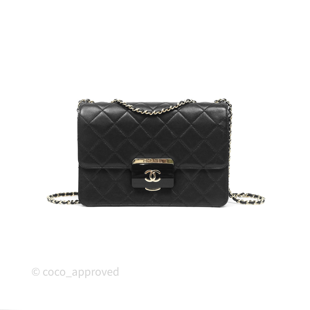 Chanel Beauty Lock Flap Bag Black Calfskin Gold Hardware