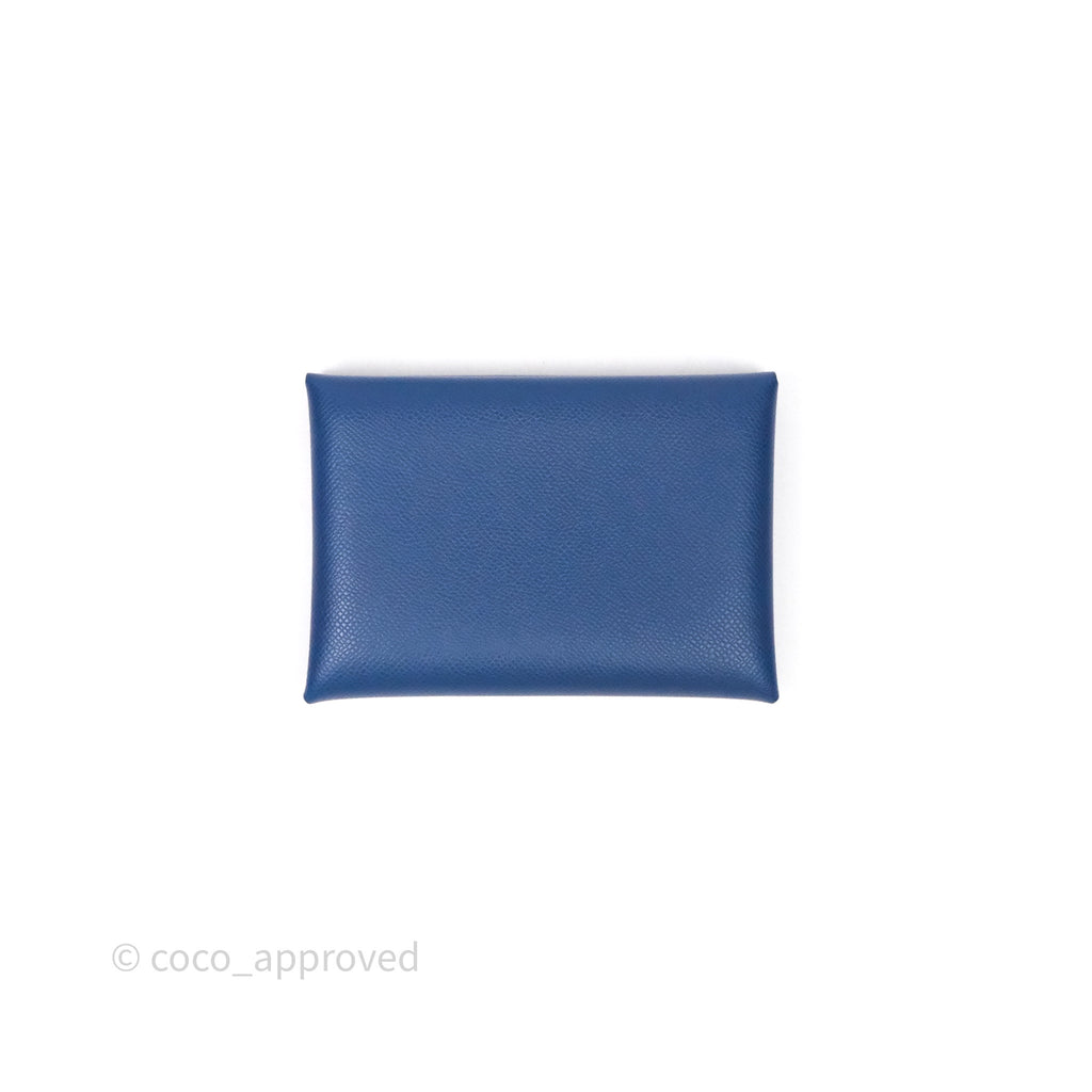 Hermès Calvi Card Holder Deep Blue Epsom
