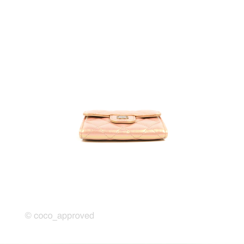 Chanel Classic Flap Coin Purse Iridescent Pink Lambskin Silver Hardwar –  Coco Approved Studio