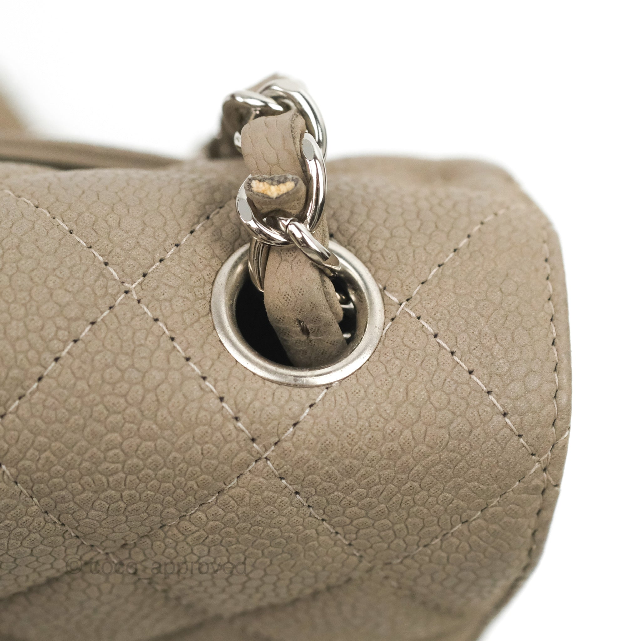 Chanel Quilted Mini Rectangular Flap Matte Earthy Grey Caviar 