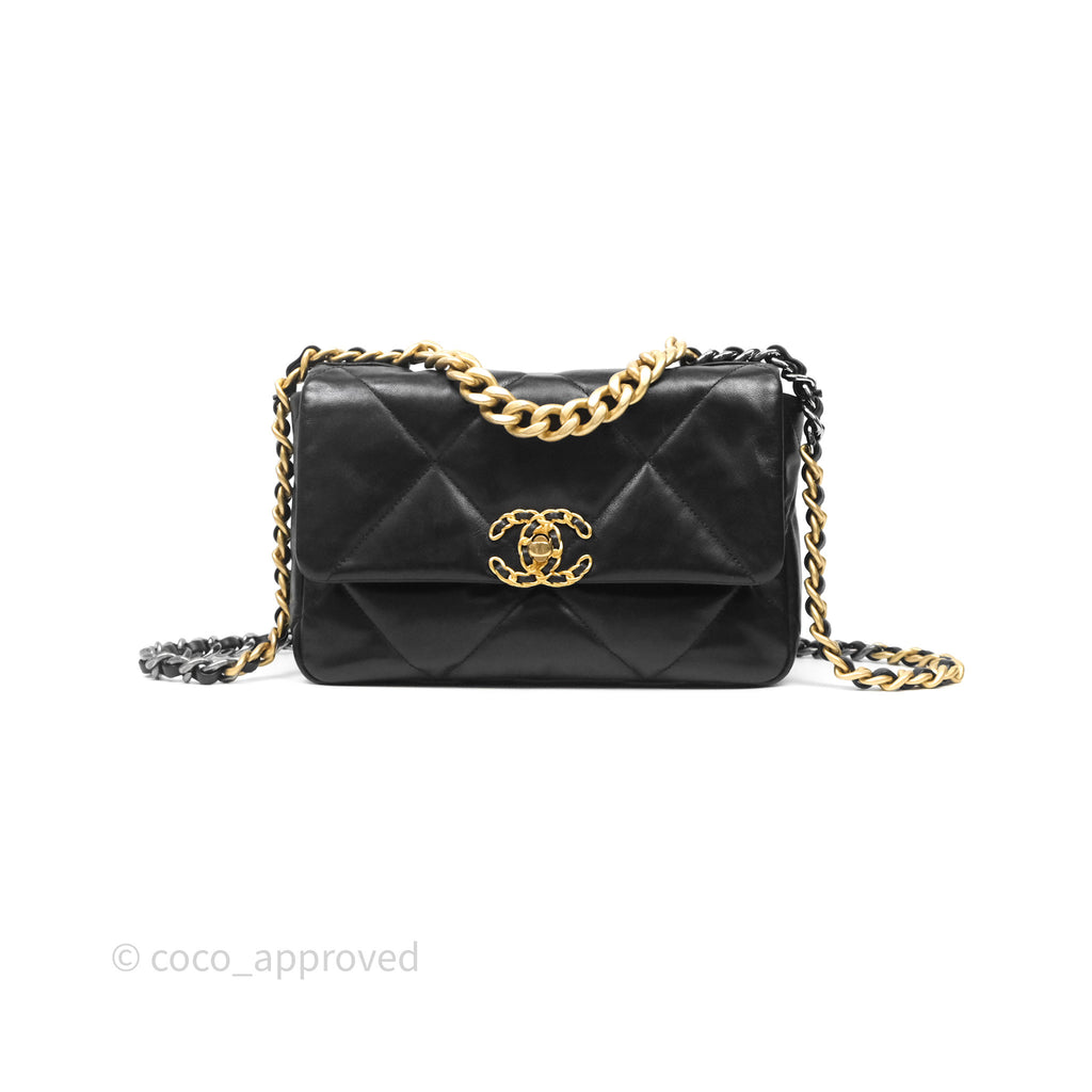 Chanel 19 Small Black Goatskin Mixed Hardware