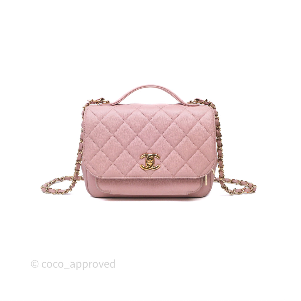 Chanel Quilted Medium Business Affinity Flap Pink Caviar Gold Hardware