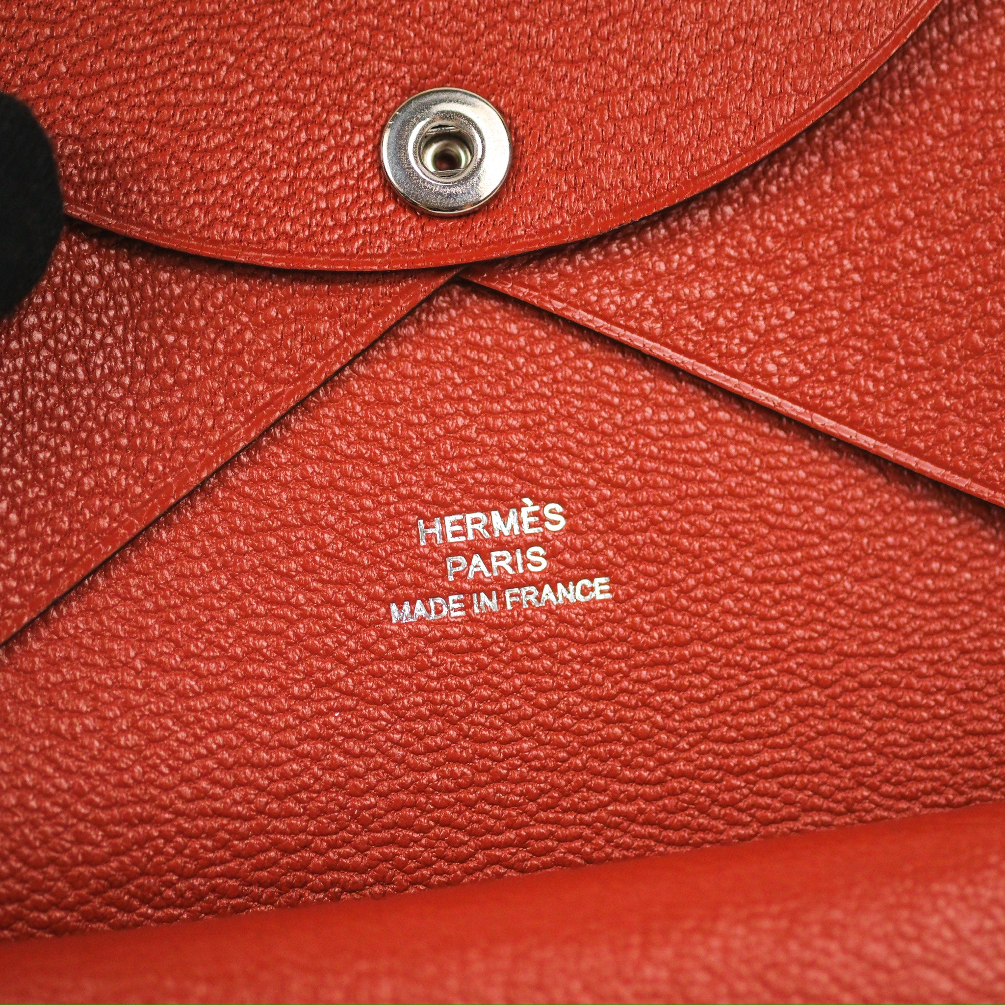 Hermès NEW HERMES CALVI CARD HOLDER GREEN MYSORE GOAT LEATHER +