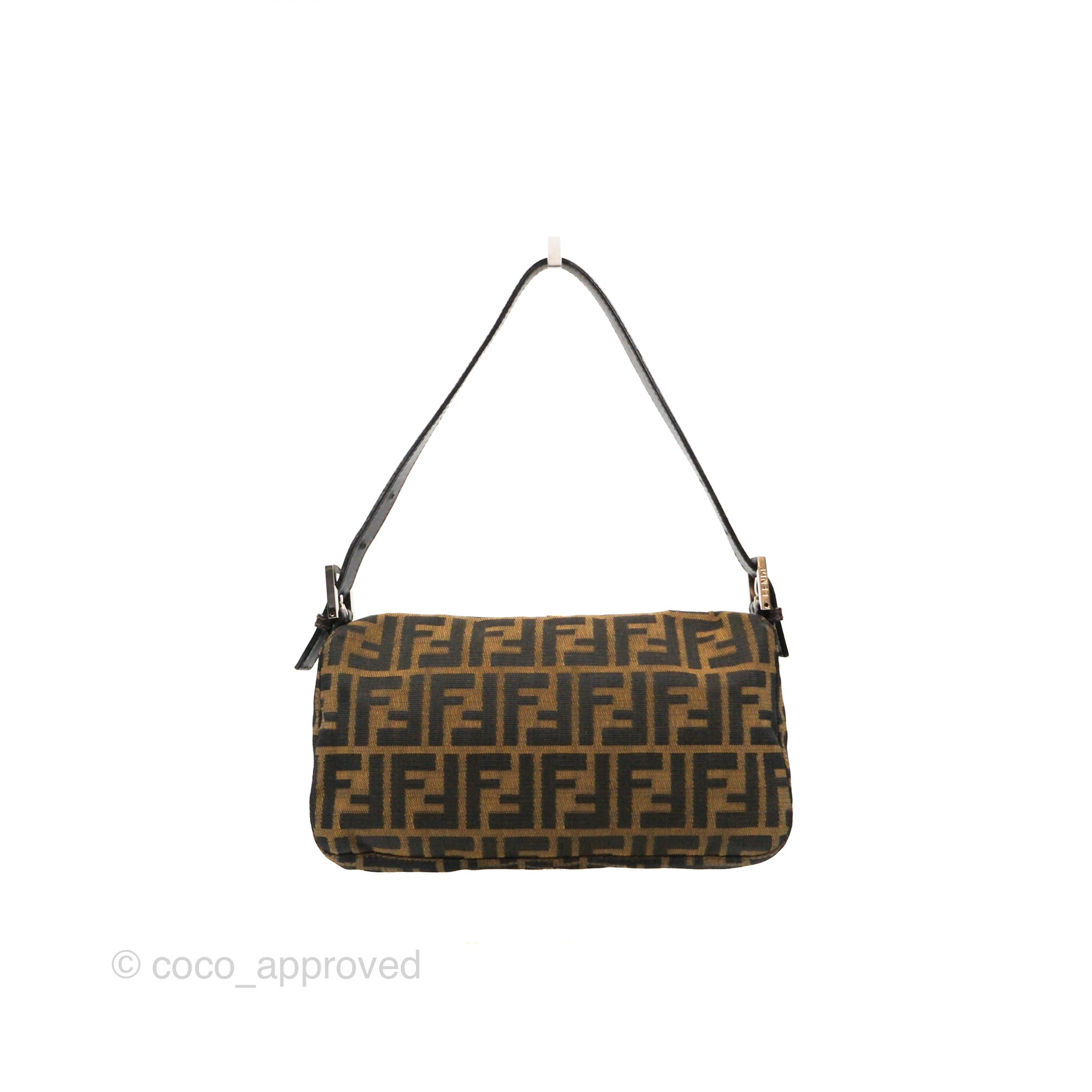 Sold at Auction: AUTHENTIC FENDI ZUCCA CANVAS SHOULDER BAG