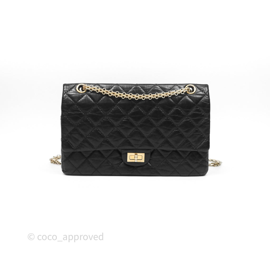 Chanel Reissue Quilted Aged Calfskin Black Gold Hardware 226