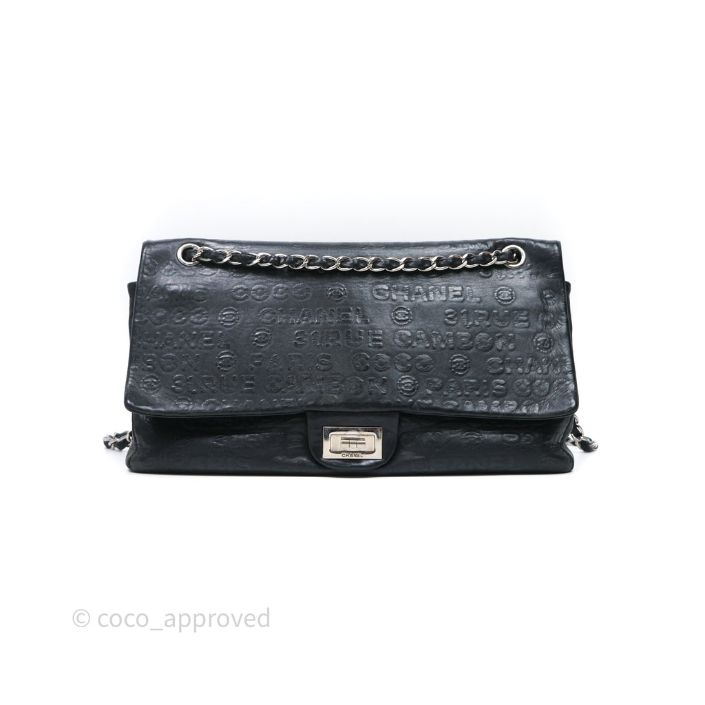 Chanel 228 Reissue Flap Quilted Black Calfskin Silver Hardware