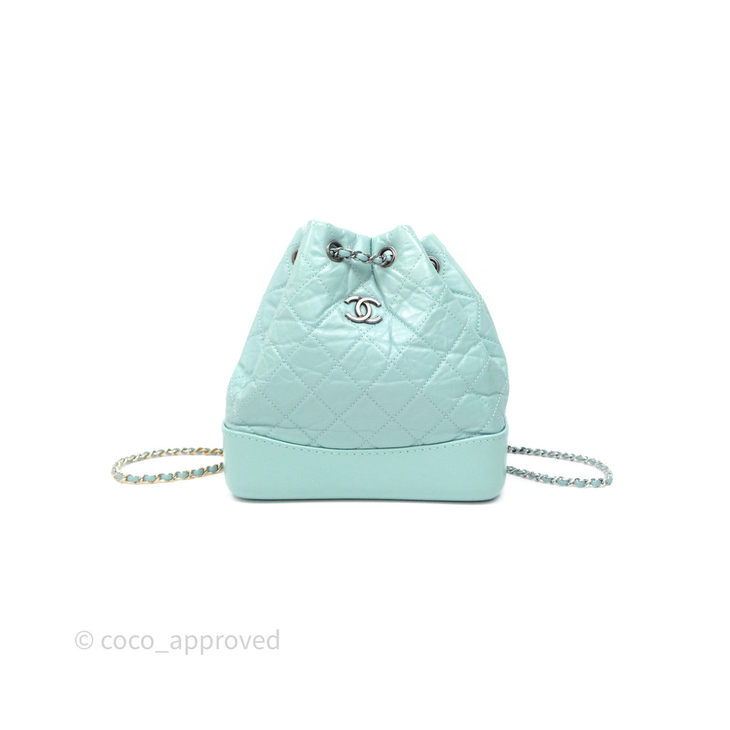 Chanel Small Gabrielle Backpack Tiffany Green Aged Calfskin