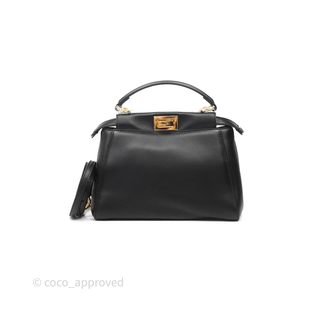 Fendi Nappa Mini Peekaboo Bag Black