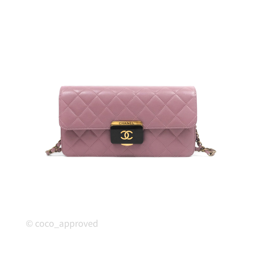 Chanel Beauty Lock Flap Bag Purple Aged Gold Hardware