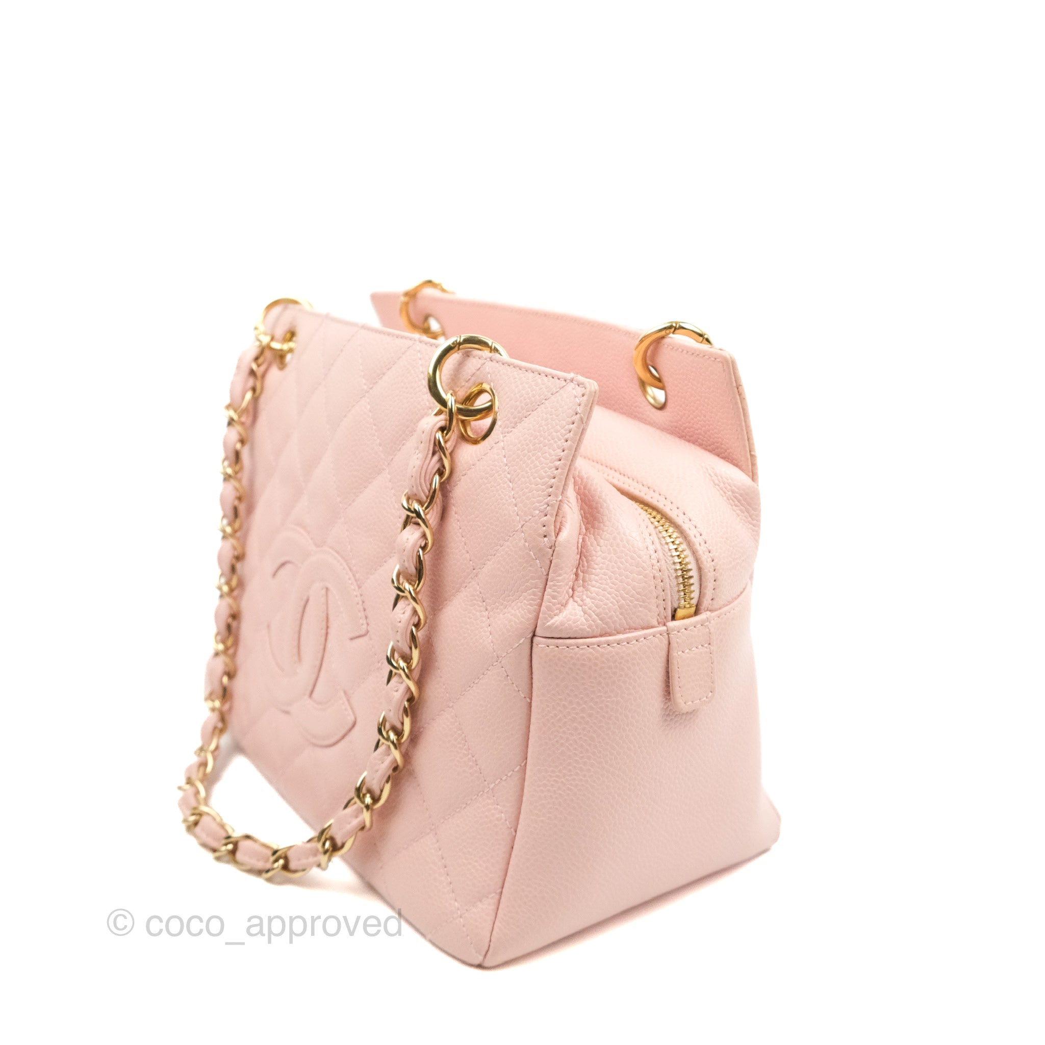 Chanel PTT Petite Timeless Shopping Tote Bag Pink Caviar Gold