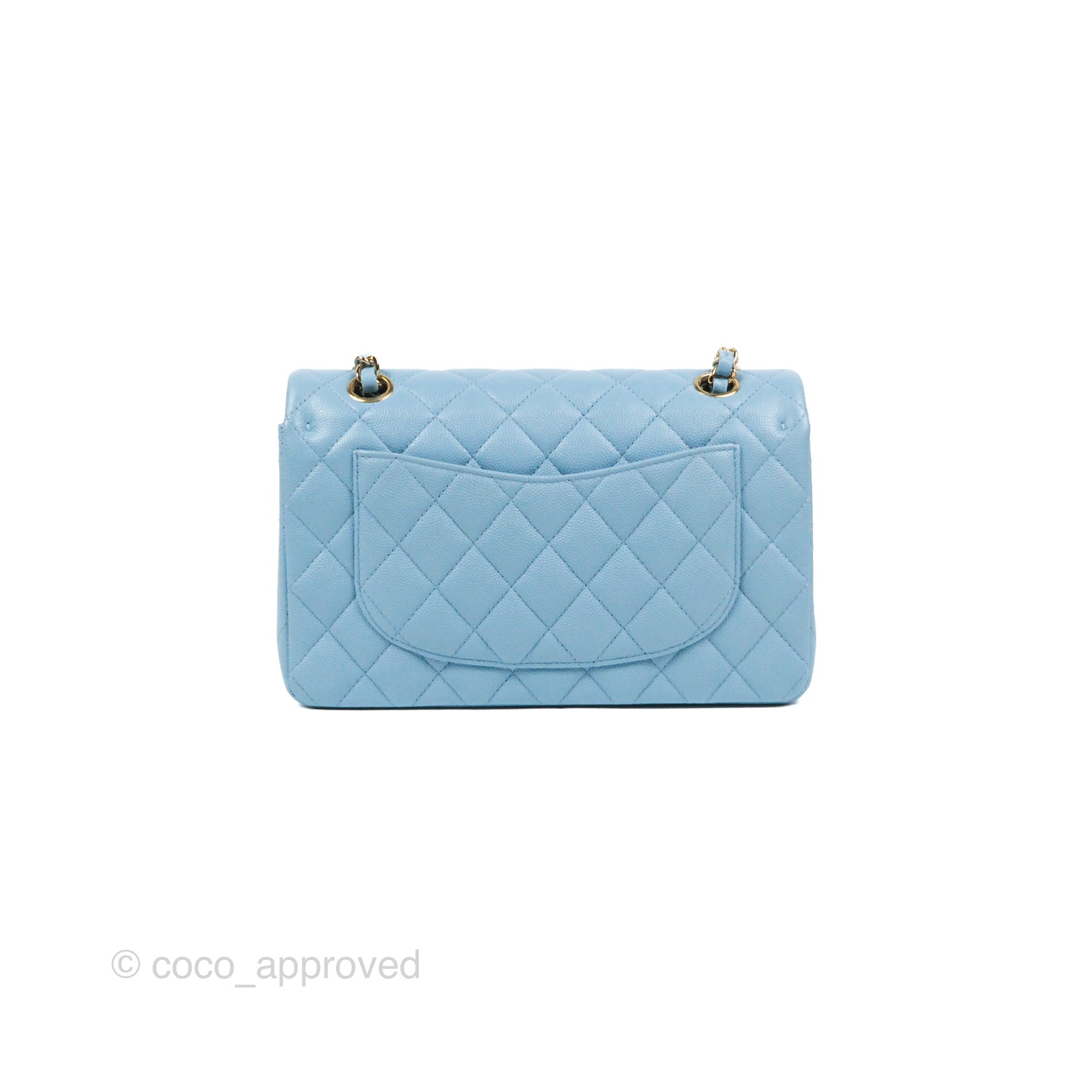 Chanel Blue Quilted Caviar Small Classic Double Flap Bag For Sale