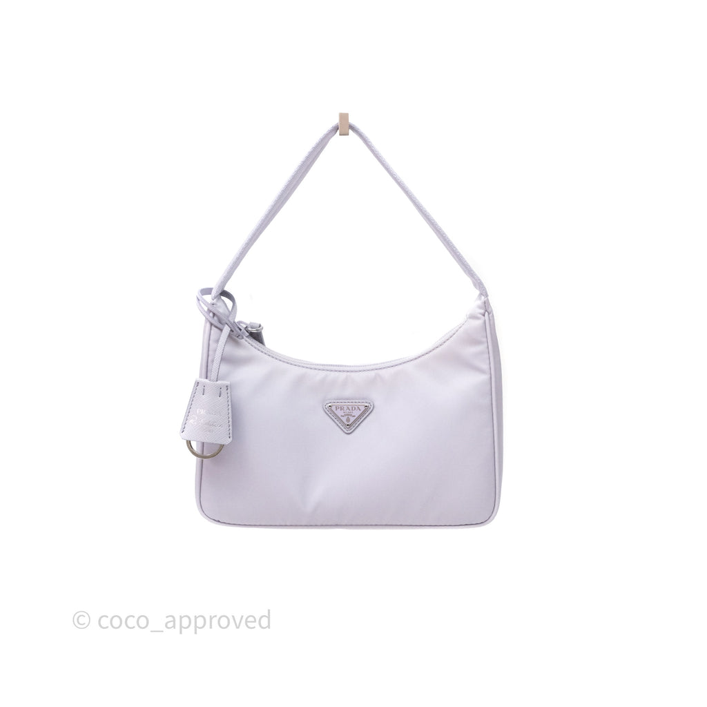 Prada Re-Edition 2000 Nylon Mini Bag Purple Silver Hardware