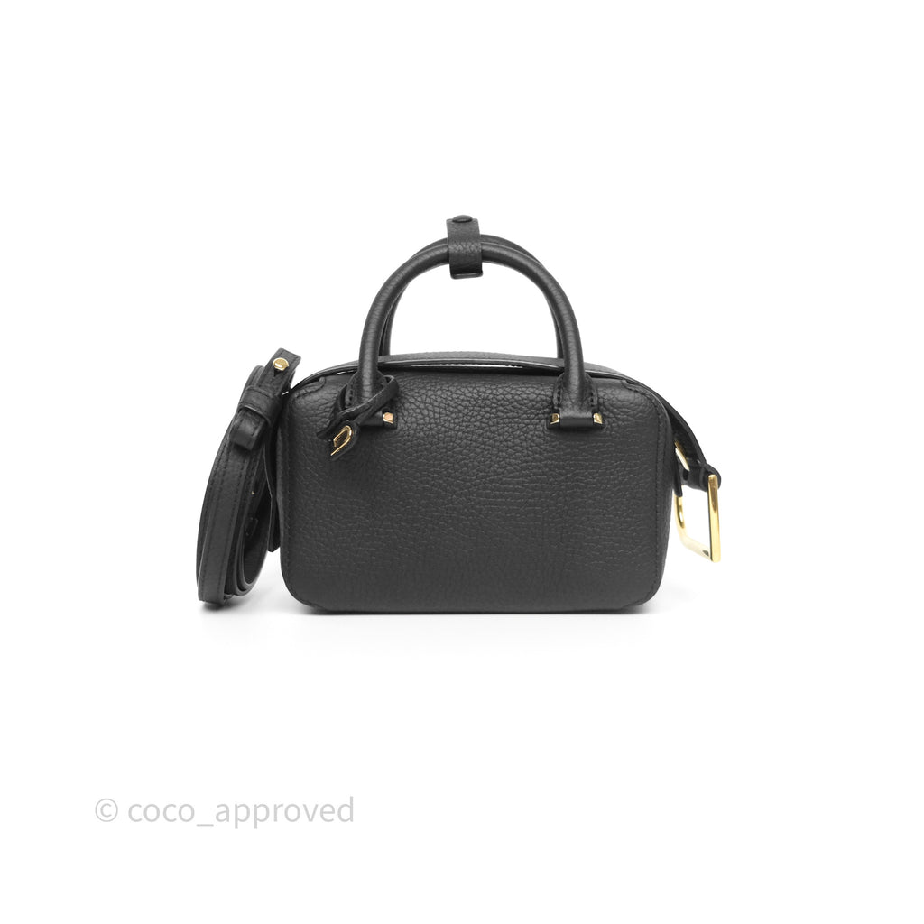 Delvaux Cool Box Nano Taurillon Soft Grained Calfskin Black Gold Hardware