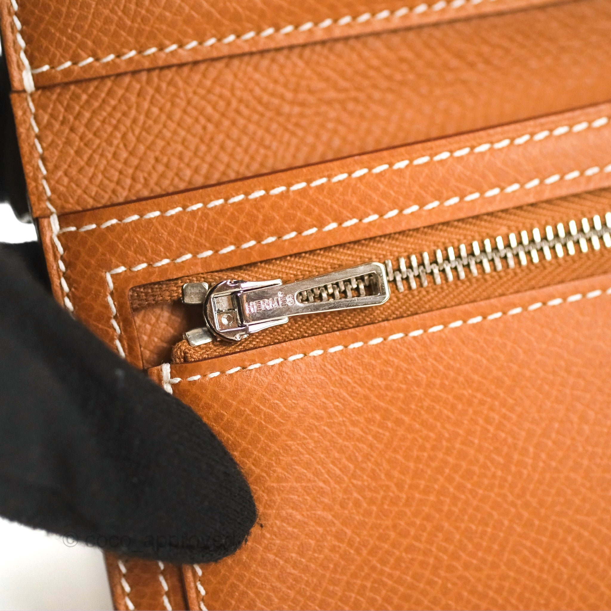 Hermes Bearn Wallet Trench Palladium Hardware Epsom Leather New w/Box –  Mightychic