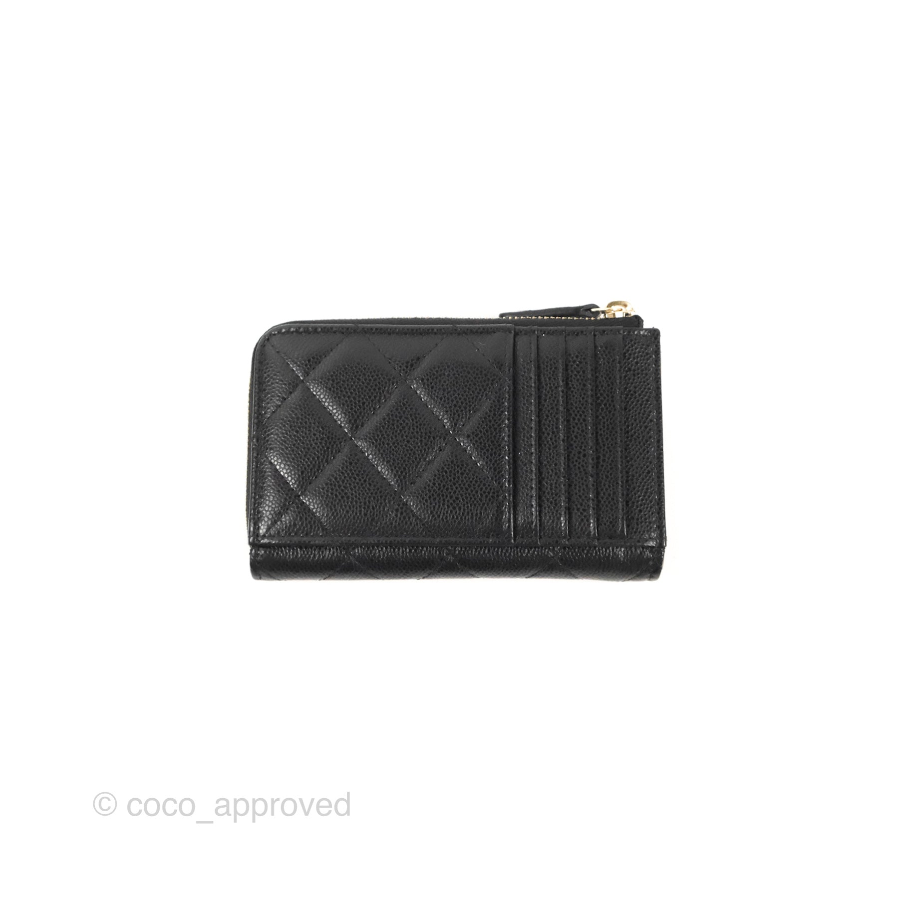 CHANEL Caviar Quilted Card Holder Black 1272346