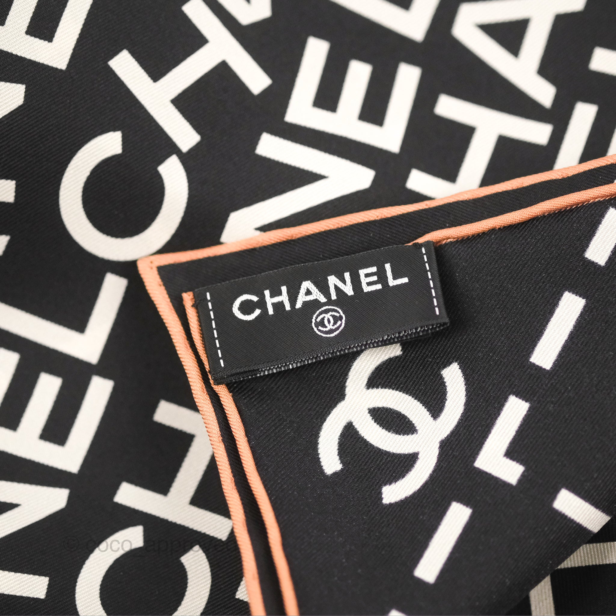 Chanel Black Floral Silk Scarf Labellov Buy and Sell Authentic Luxury
