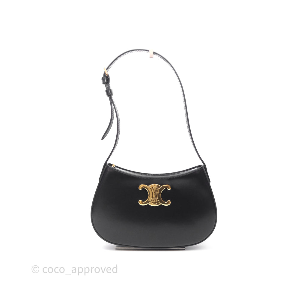 Celine Medium Tilly Bag in Shiny Calfskin Black