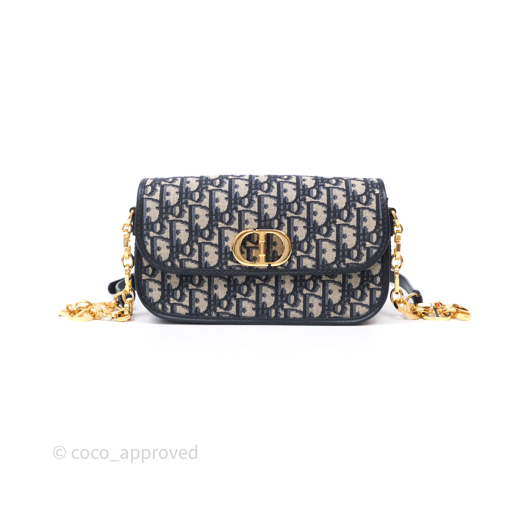 Christian Dior 30 Montaigne Avenue Bag Blue Dior Oblique Jacquard