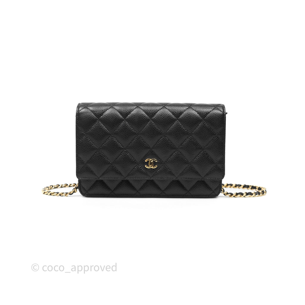 Chanel Quilted WOC Black Caviar Gold Hardware