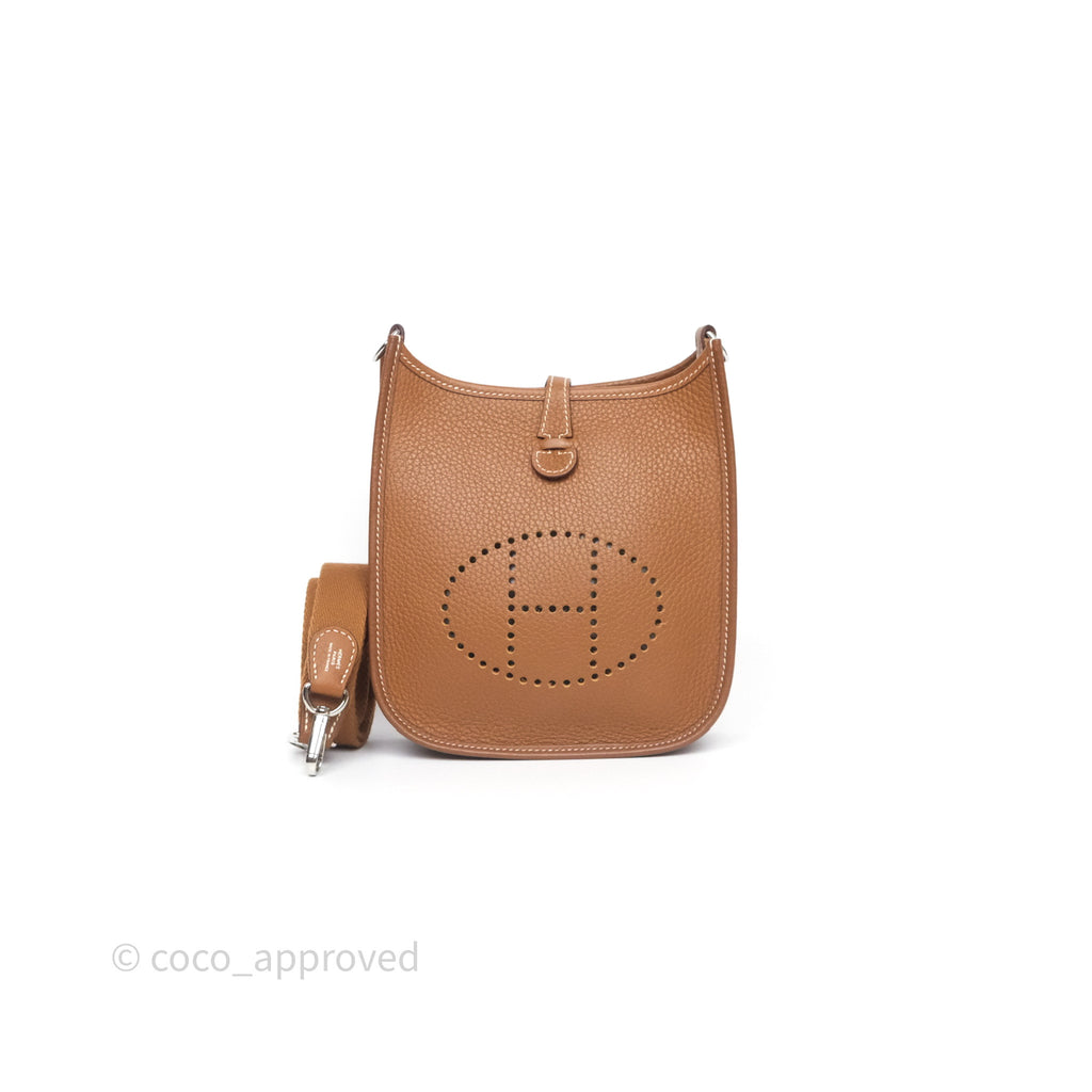 Hermès Mini Evelyne 16 Gold Clemence Palladium Hardware