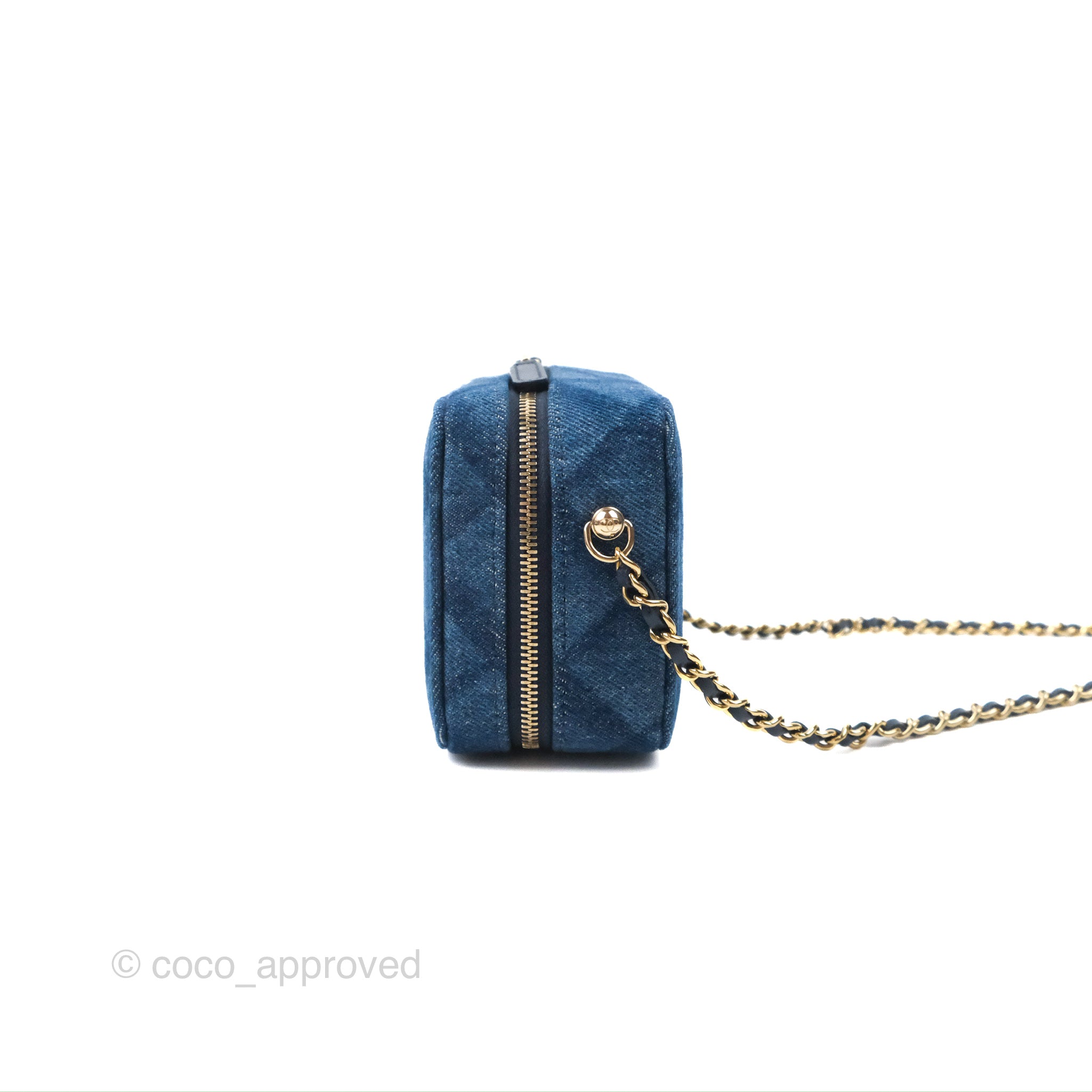 Chanel Quilted Camera Bag Denim Gold Hardware – Coco Approved Studio