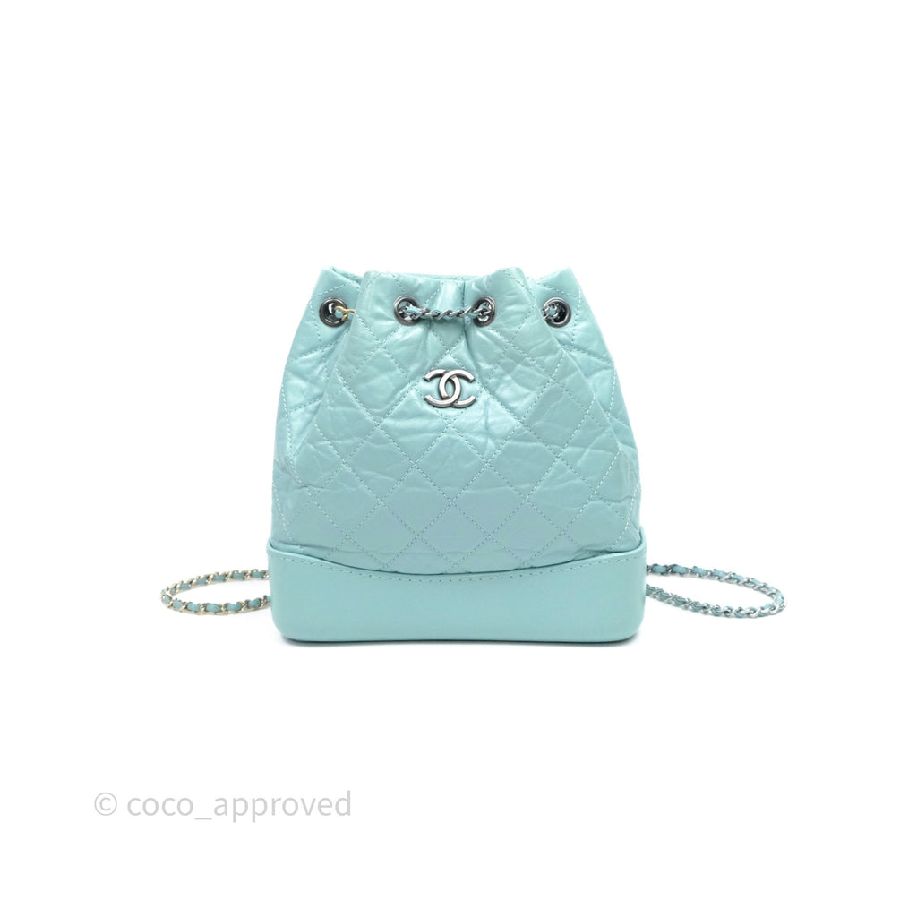 Chanel Small Gabrielle Backpack Tiffany Green Aged Calfskin