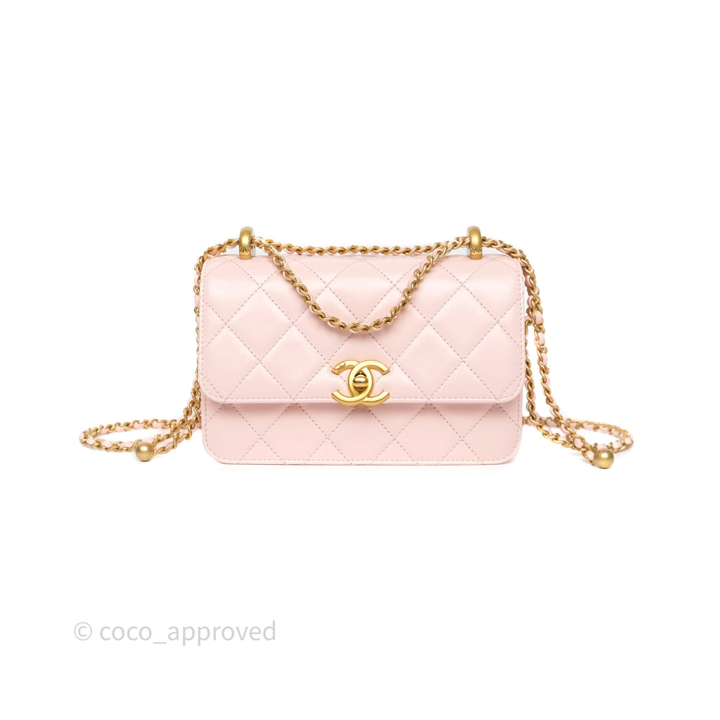Chanel Quilted Mini Perfect Fit Adjustable Pink Calfskin Gold Hardware