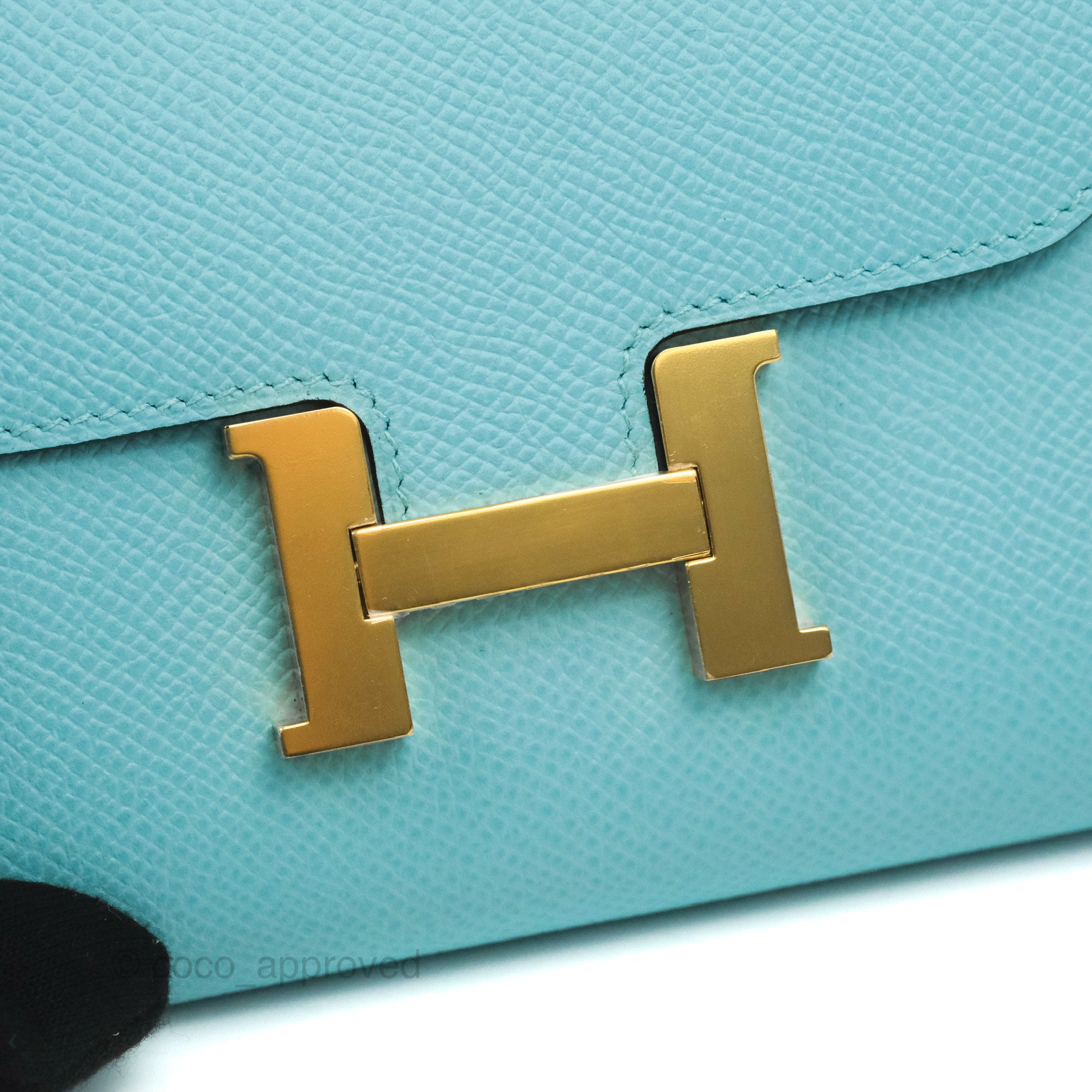 Blue Hermes Constance Compact Wallet – Designer Revival