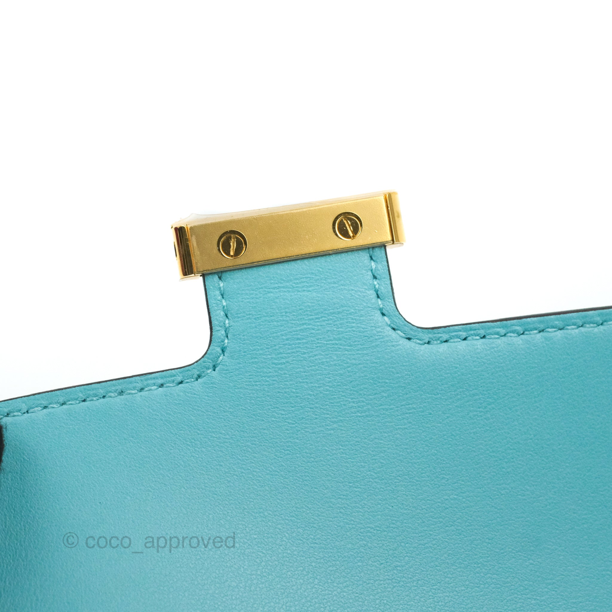 Bleu Iris Ostrich Constance Compact Wallet Palladium Hardware, 2017, Handbags & Accessories, 2023