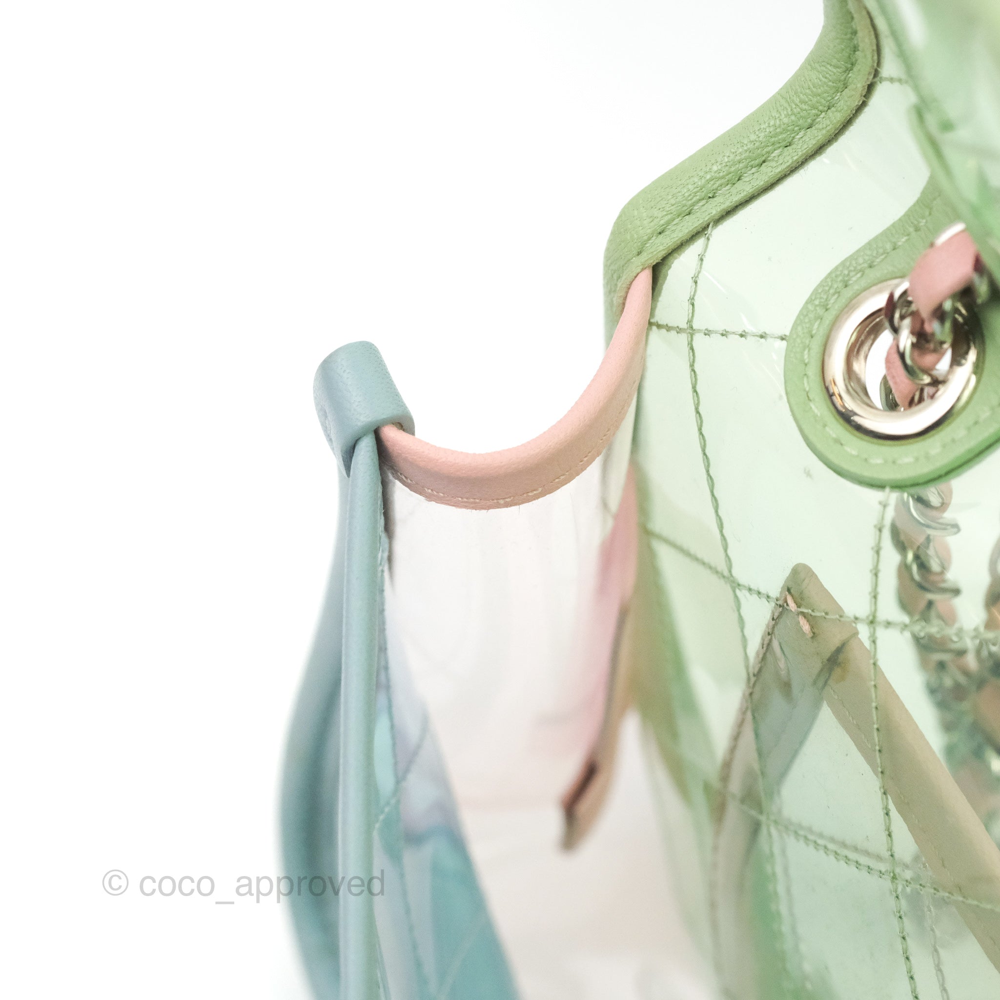 Chanel Mini Coco Splash Flap Bag PVC Lambskin Pink/Blue/Green Silver H –  Coco Approved Studio