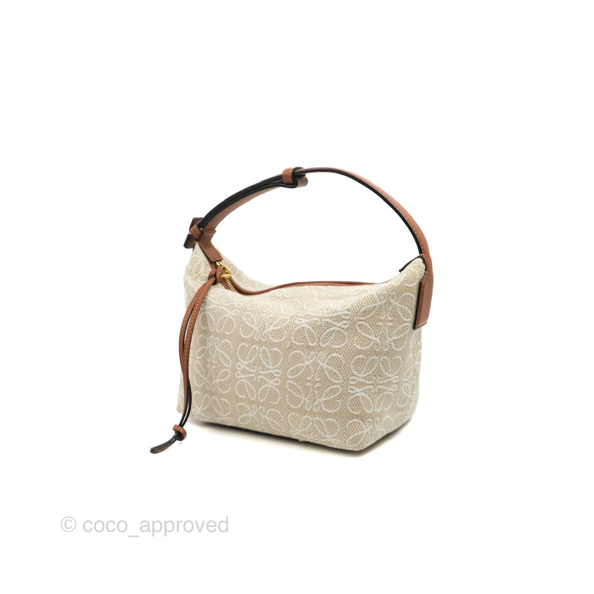 Cubi Small Leather Crossbody Bag in Brown - Loewe