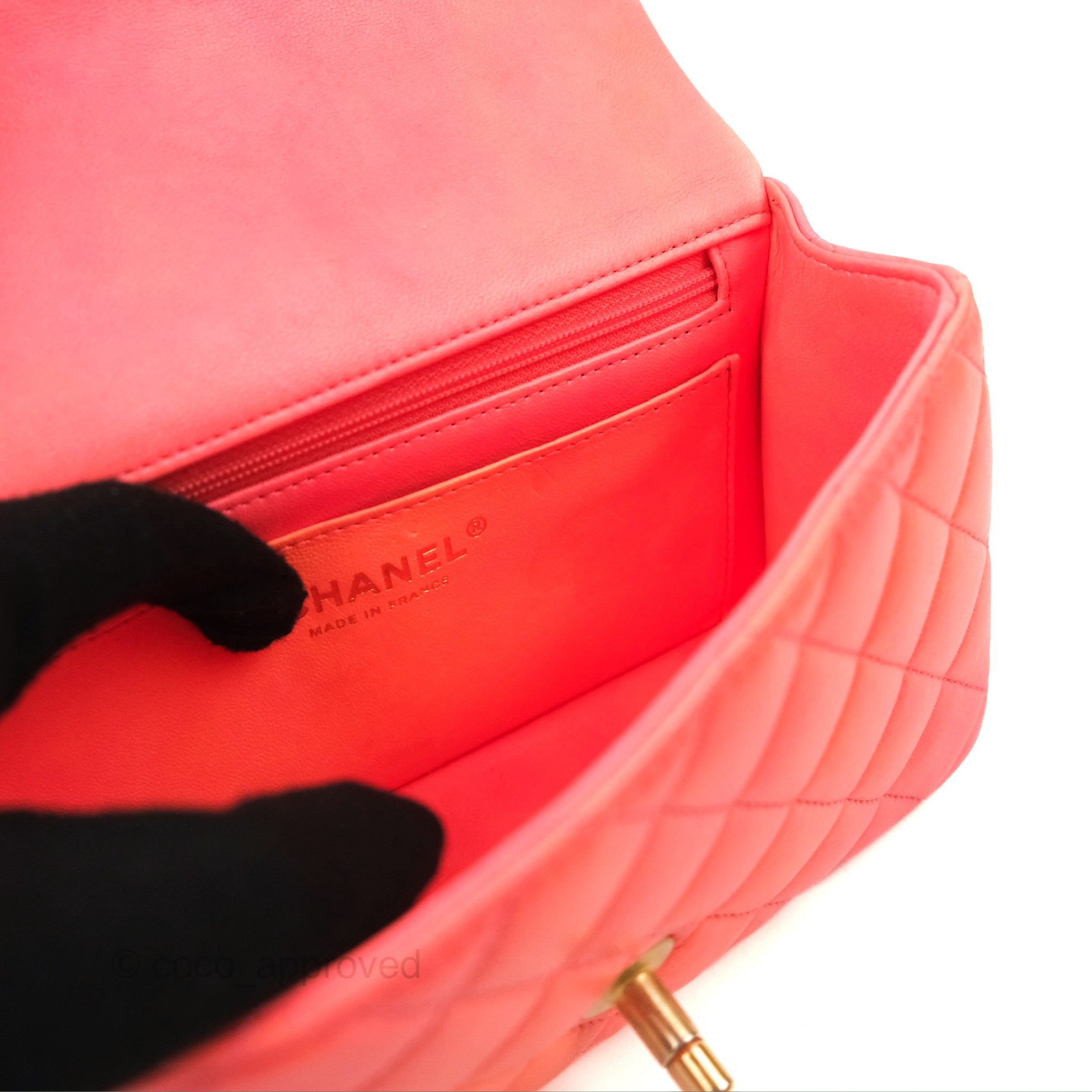 Chanel Top Handle Mini Rectangular Flap Ombré Multicolour Lambskin GHW