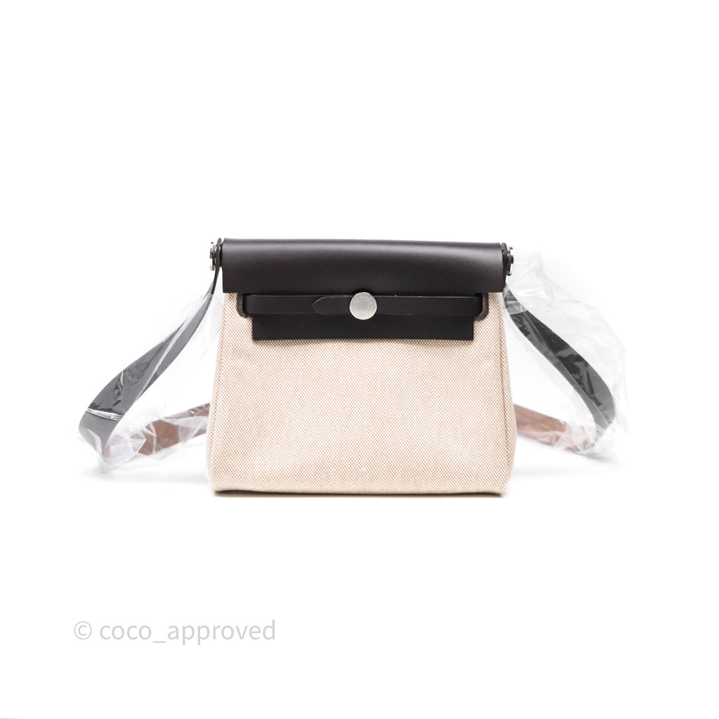 Hermès Mini Herbag Ebene 46 Canvas Palladium Hardware