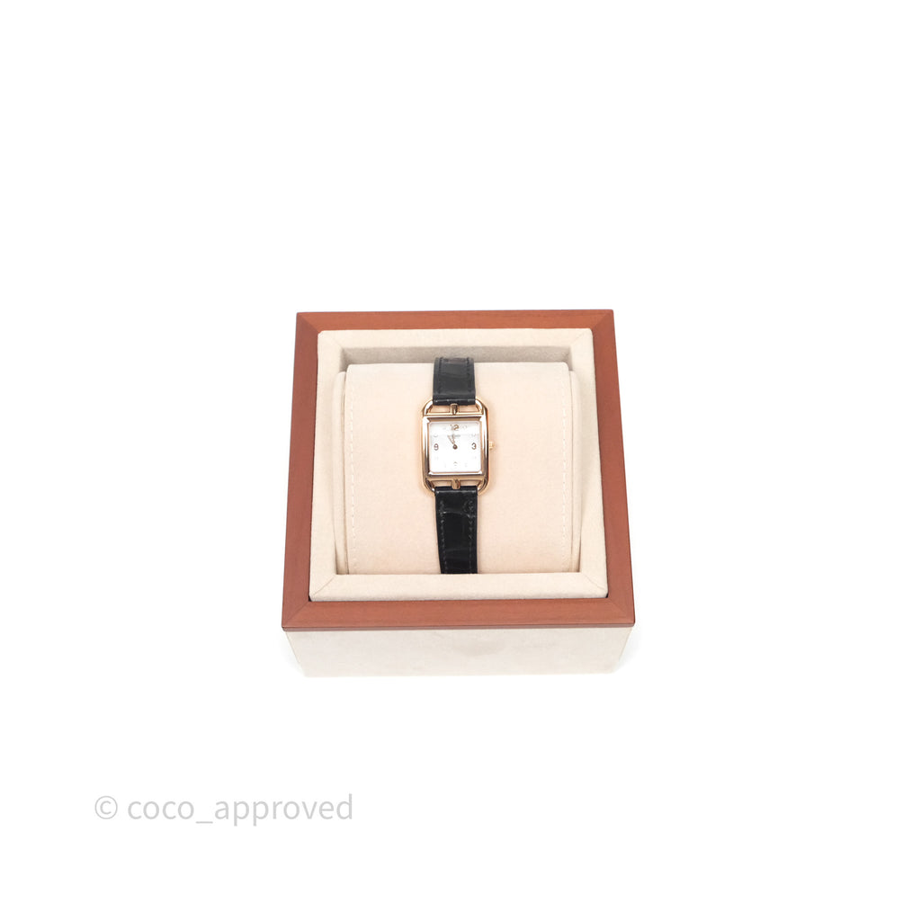 Hermès Cape Cod Watch Diamonds Black Noir 89 Rose Gold Hardware
