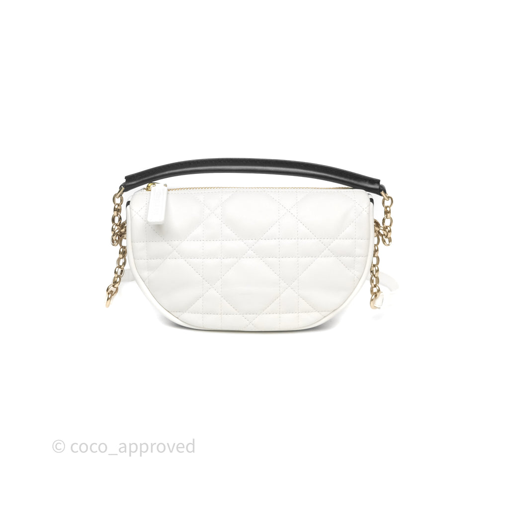Dior Small Vibe Hobo Bag White Cannage Lambskin