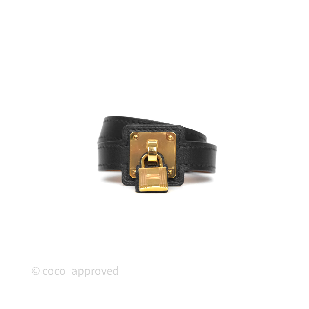 Hermès O'Kelly Bracelet Black Noir Swift Gold Hardware