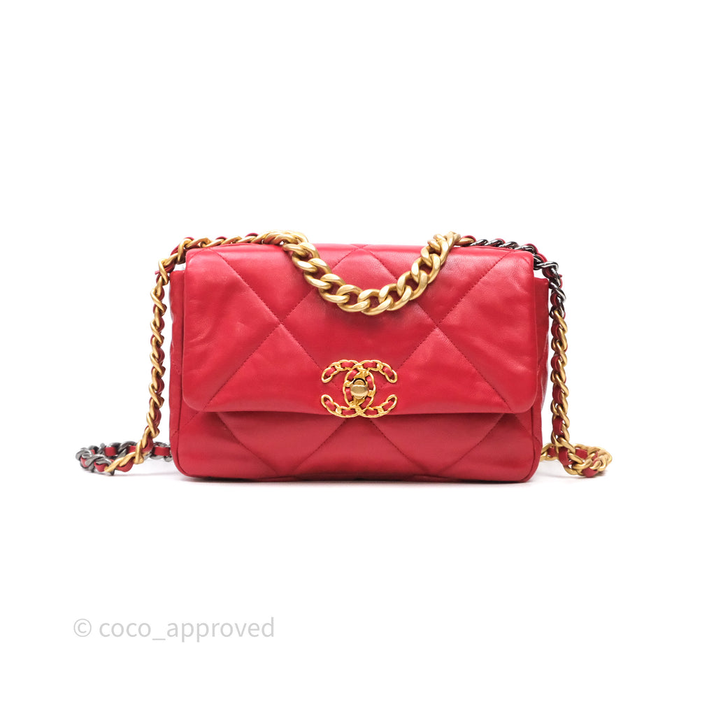 Chanel 19 Small Red Mixed Hardware