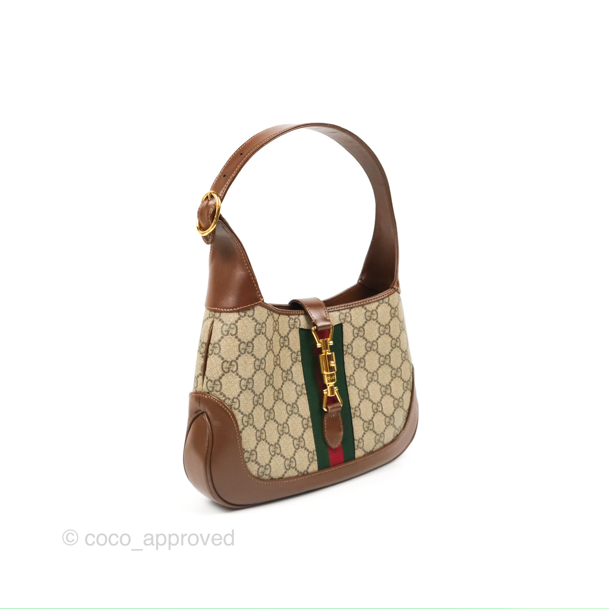 Gucci Jackie 1961 Small Shoulder Bag Beige/Ebony GG Supreme Canvas – Coco  Approved Studio