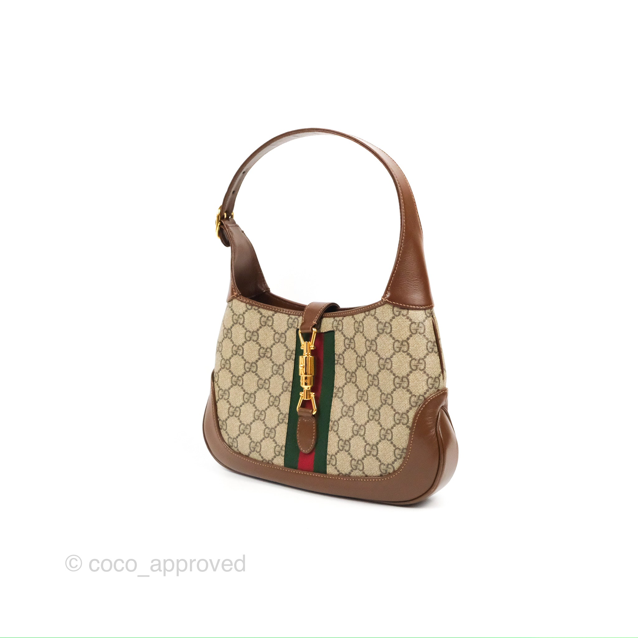 Gucci Jackie 1961 Small Shoulder Bag Beige/Ebony GG Supreme Canvas – Coco  Approved Studio