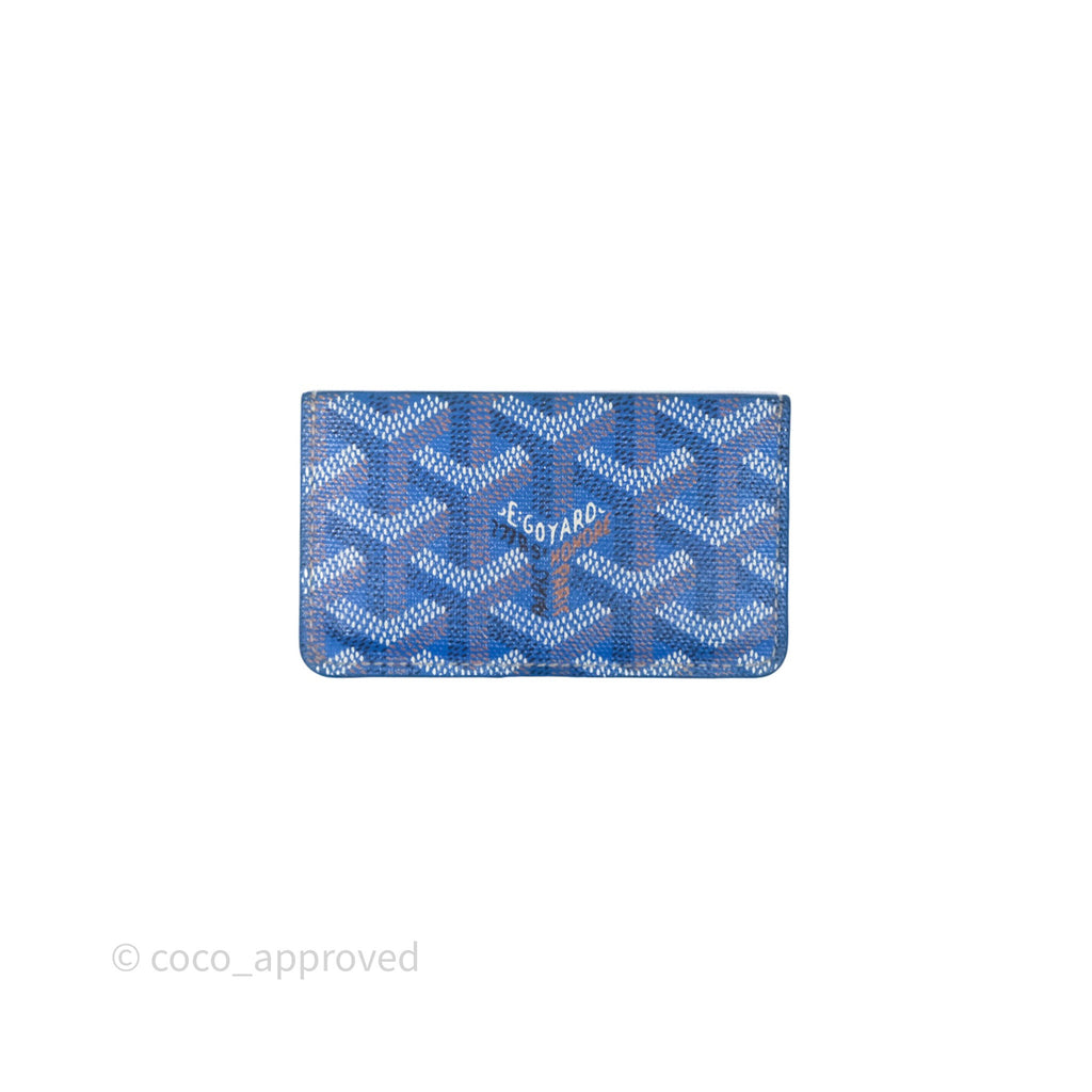 Goyard Card Holder Blue Goyardine Canvas