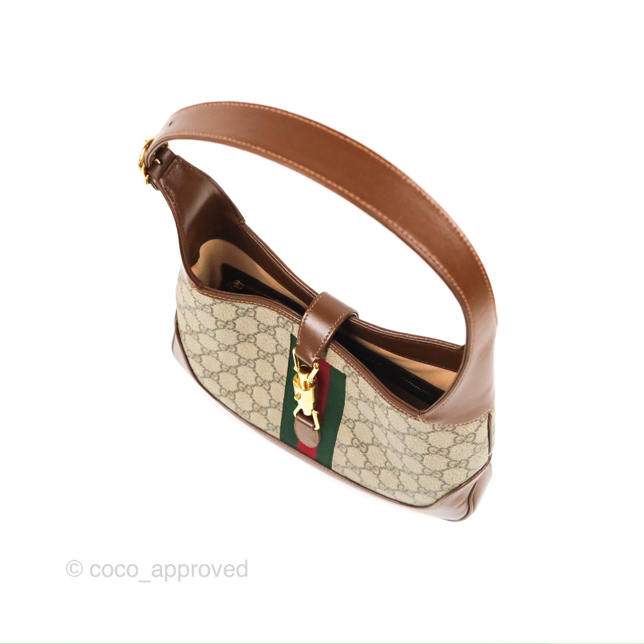 Gucci Jackie 1961 Small Shoulder Bag Beige/Ebony GG Supreme Canvas – Coco  Approved Studio