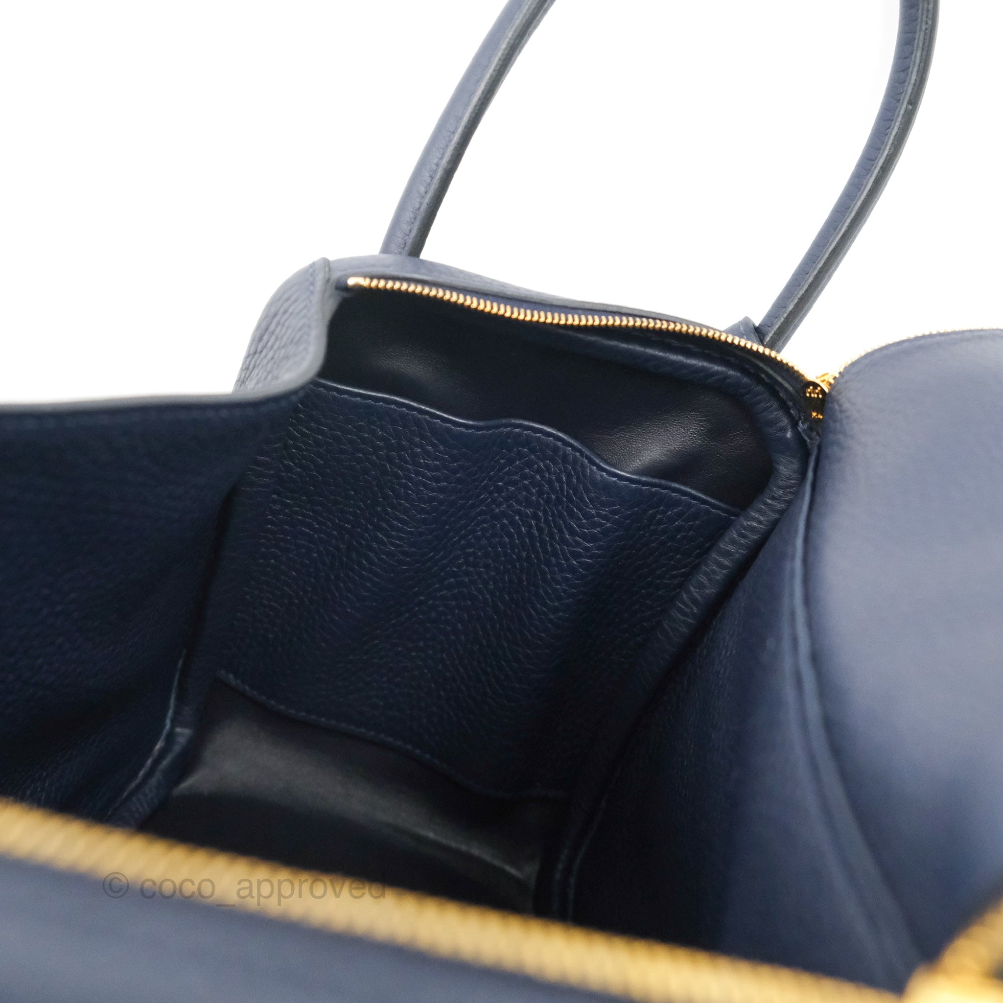 Bleu Nuit Clemence Mini Lindy Gold Hardware, 2021, 愛馬仕夜空藍Clemence 牛皮迷你Lindy  包，配鍍金金屬件，2021年, Handbags and Accessories, 2021