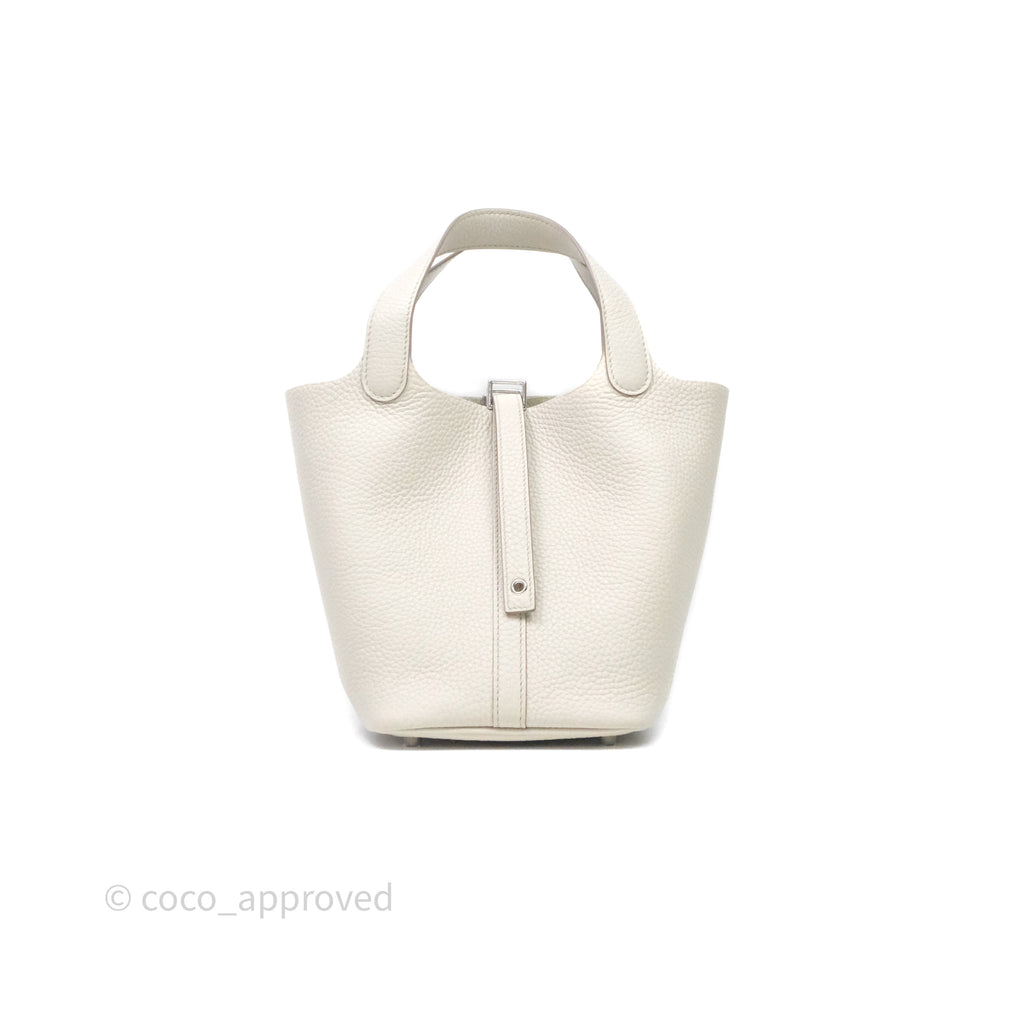 Hermes Picotin 18 Beton 8L Clemence  Palladium Hardware