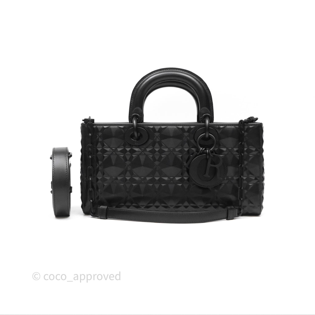 Dior Lady D-Joy Bag So Black Cannage Calfskin with Diamond Motif