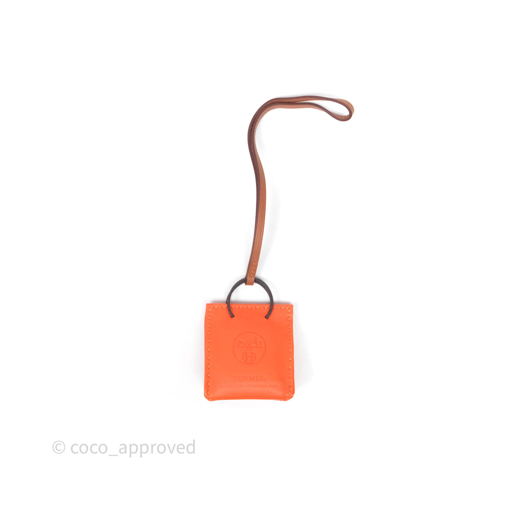 Hermès Orange Shopping Bag Charm