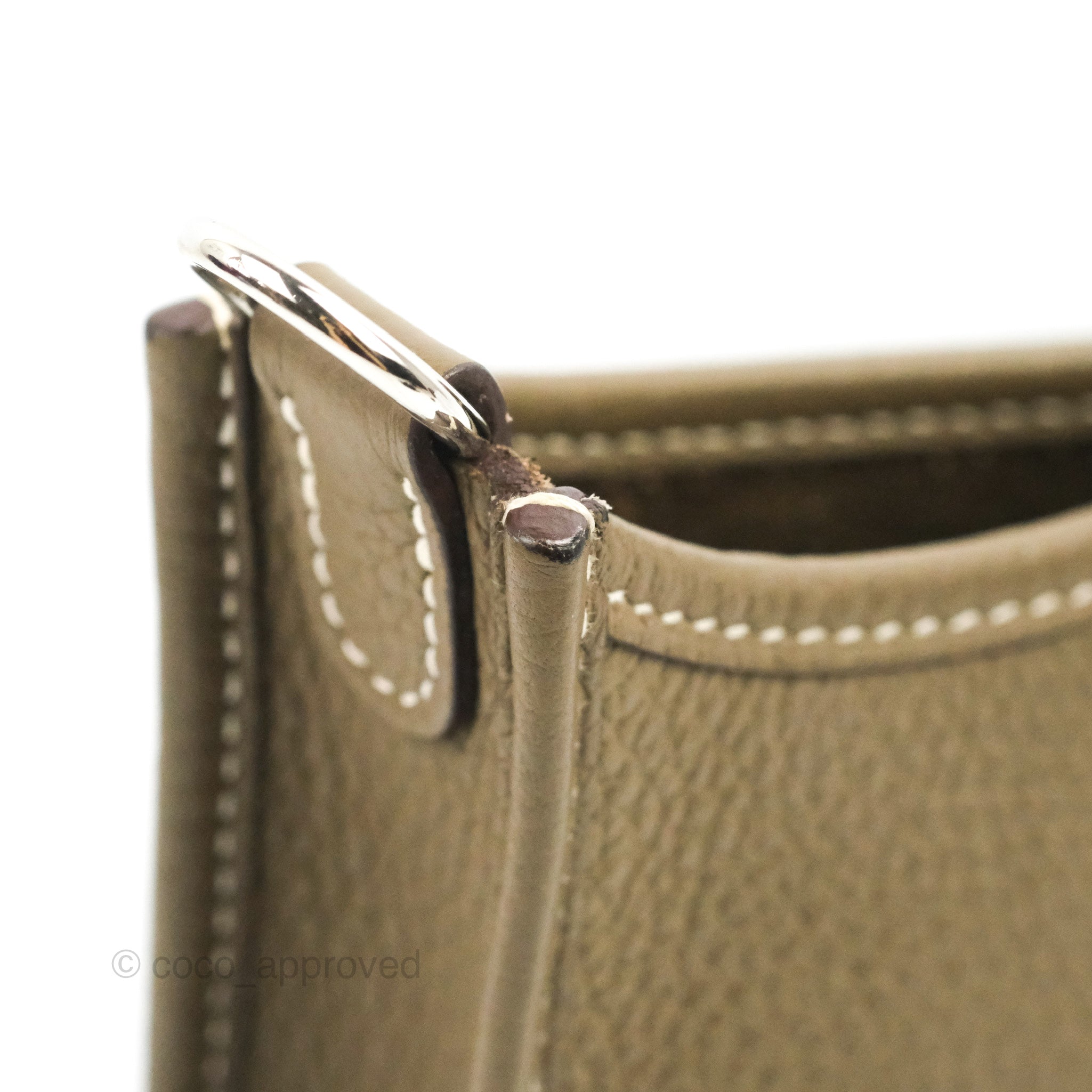 Hermès Evelyne Etoupe Clemence Mini II TPM 16 Gold Hardware, 2023 (Like New), Grey Womens Handbag