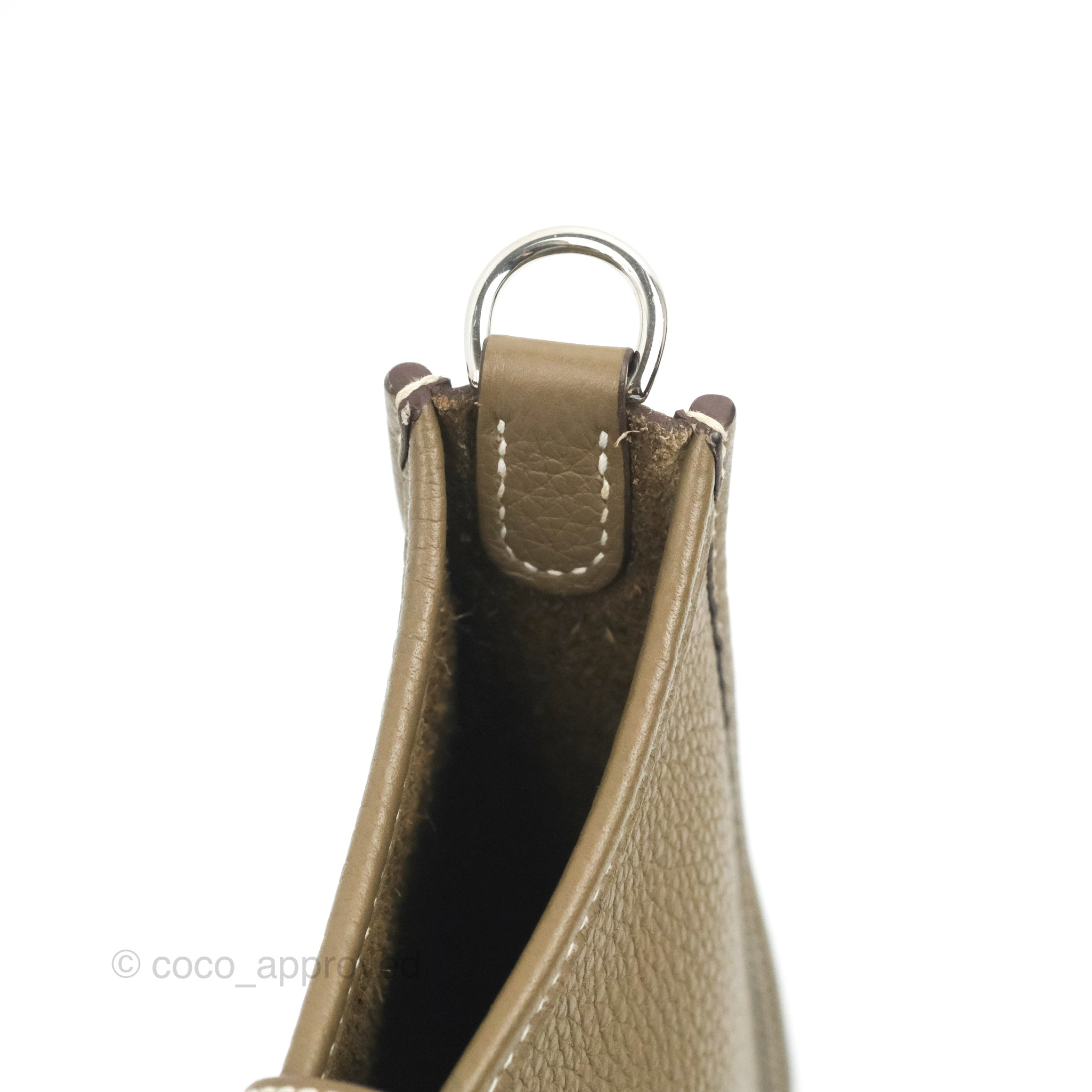 Hermès Evelyne Etoupe Clemence Mini II TPM 16 Gold Hardware, 2023 (Like New), Grey Womens Handbag