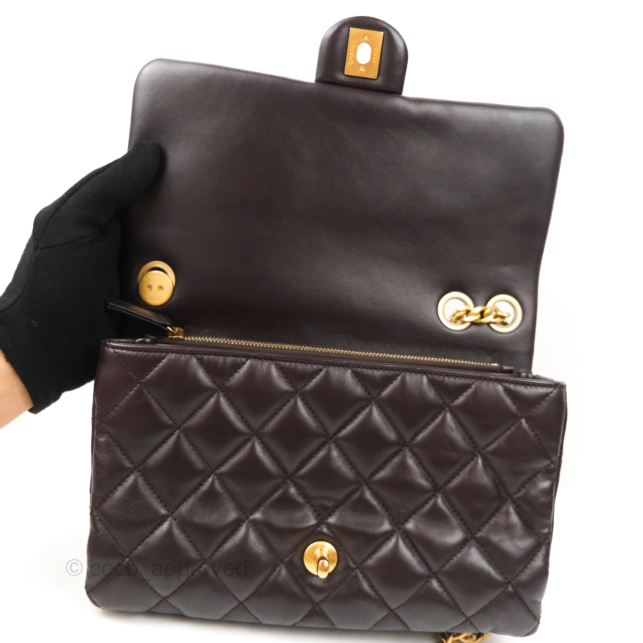 Chanel Flap Bag with Chunky Chain Strap Large 22S Lambskin Black in  Lambskin Leather with Gold-tone - US