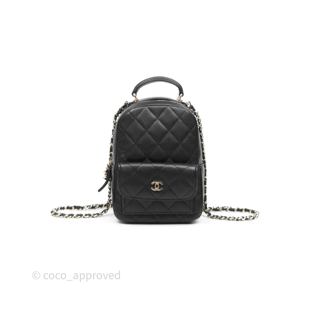 Chanel Classic Mini Backpack Black Caviar Gold Hardware
