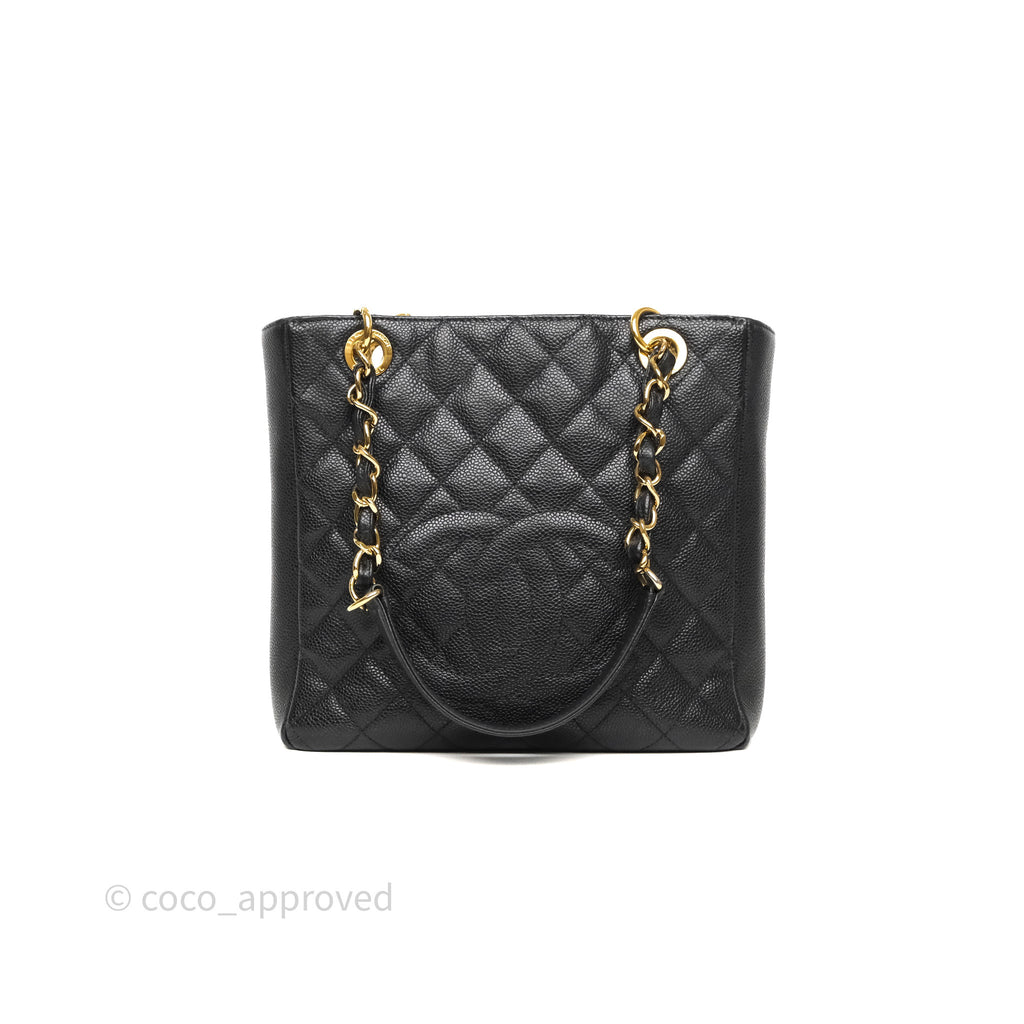 Chanel Vertical GST Black Caviar Gold Hardware